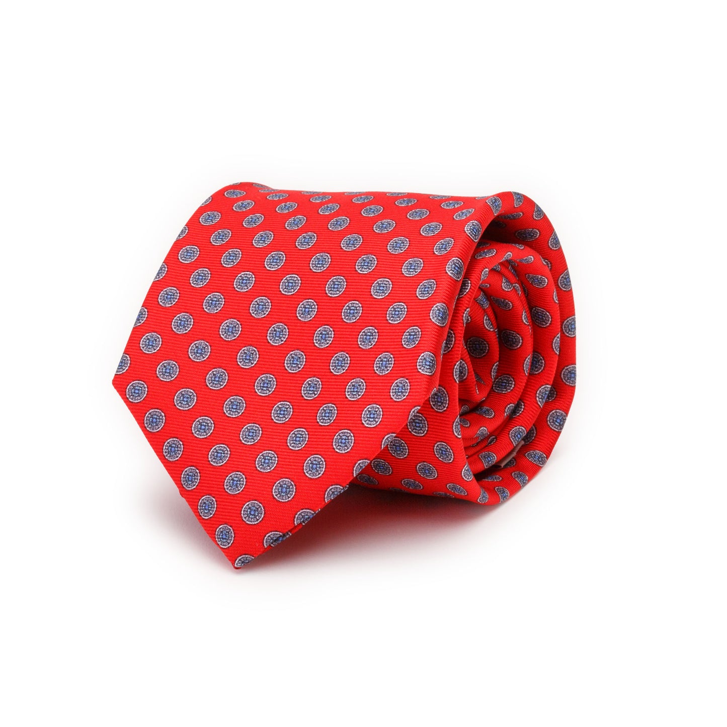 Red Silk Tie with Medallions