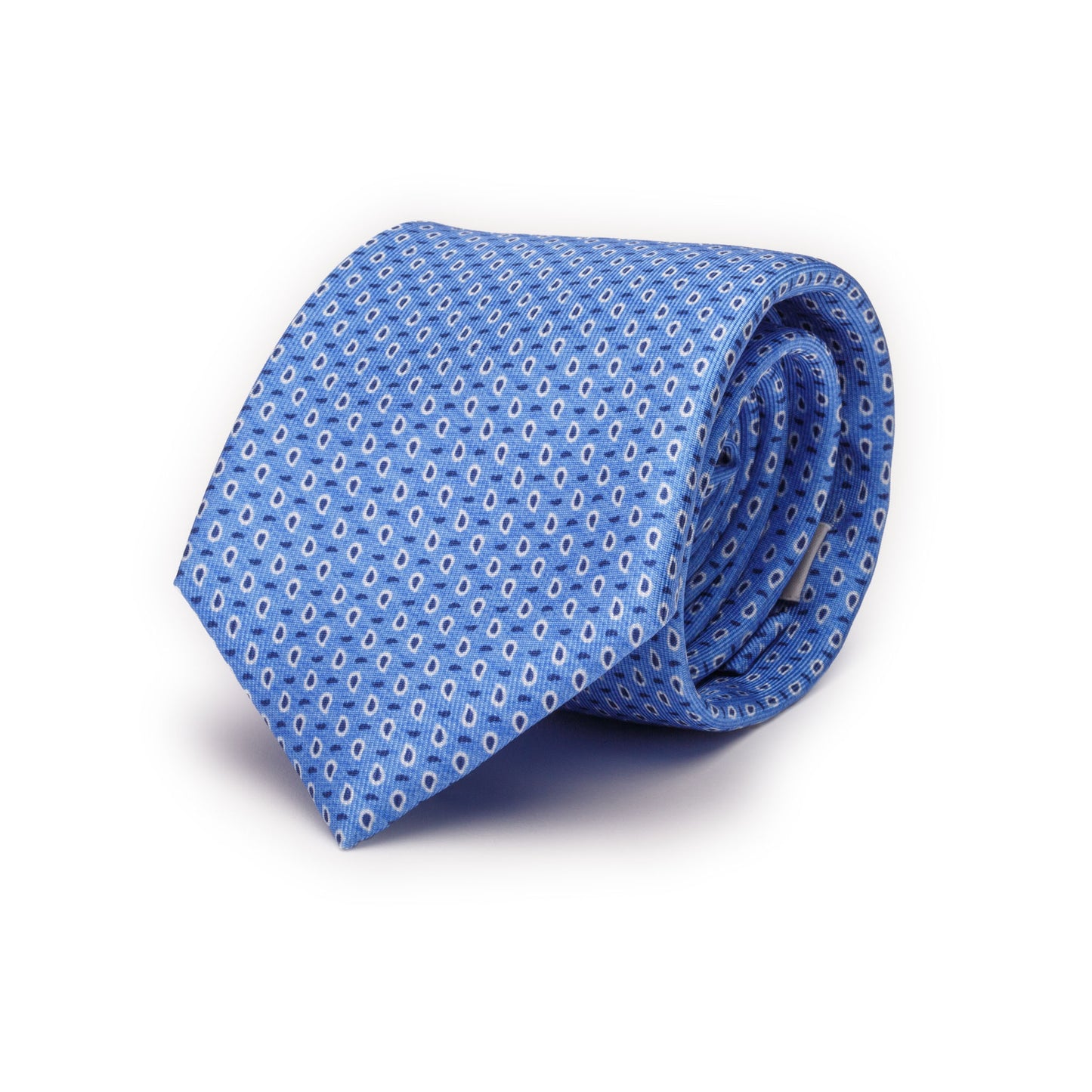 Light Blue Silk Tie with Drops