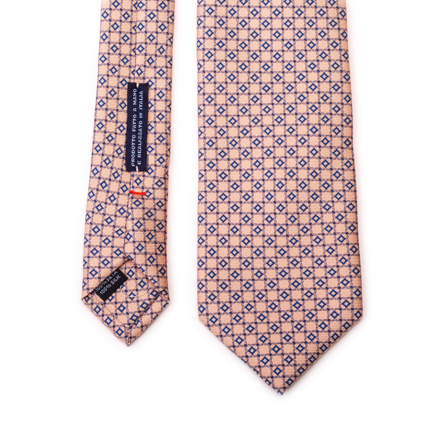 Light Brown Silk Tie with Blue Details