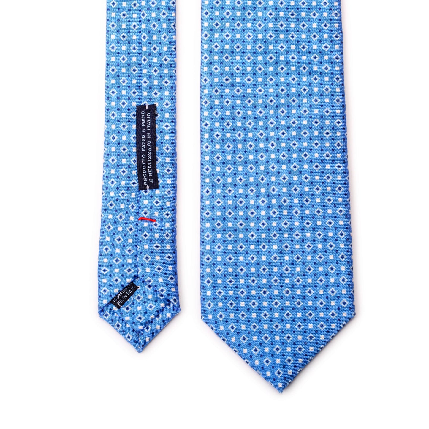 Light Blue Silk Tie with Geometries