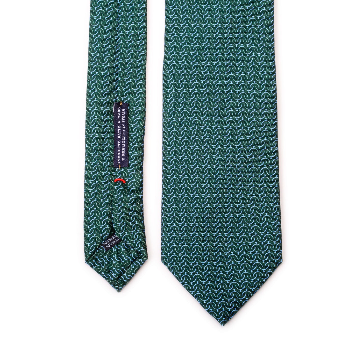Green Silk Tie with Light Blue Diapason
