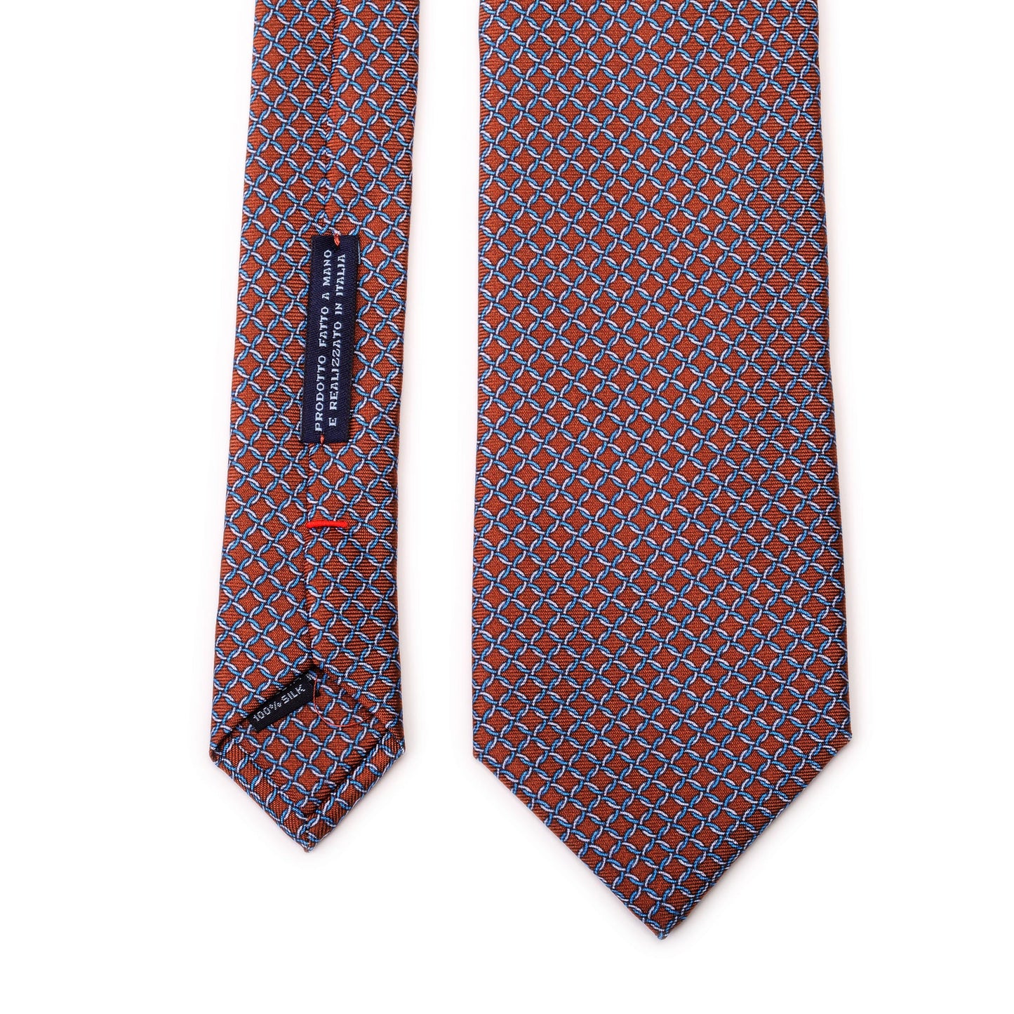 Brown Silk Tie with Twisted Hooks