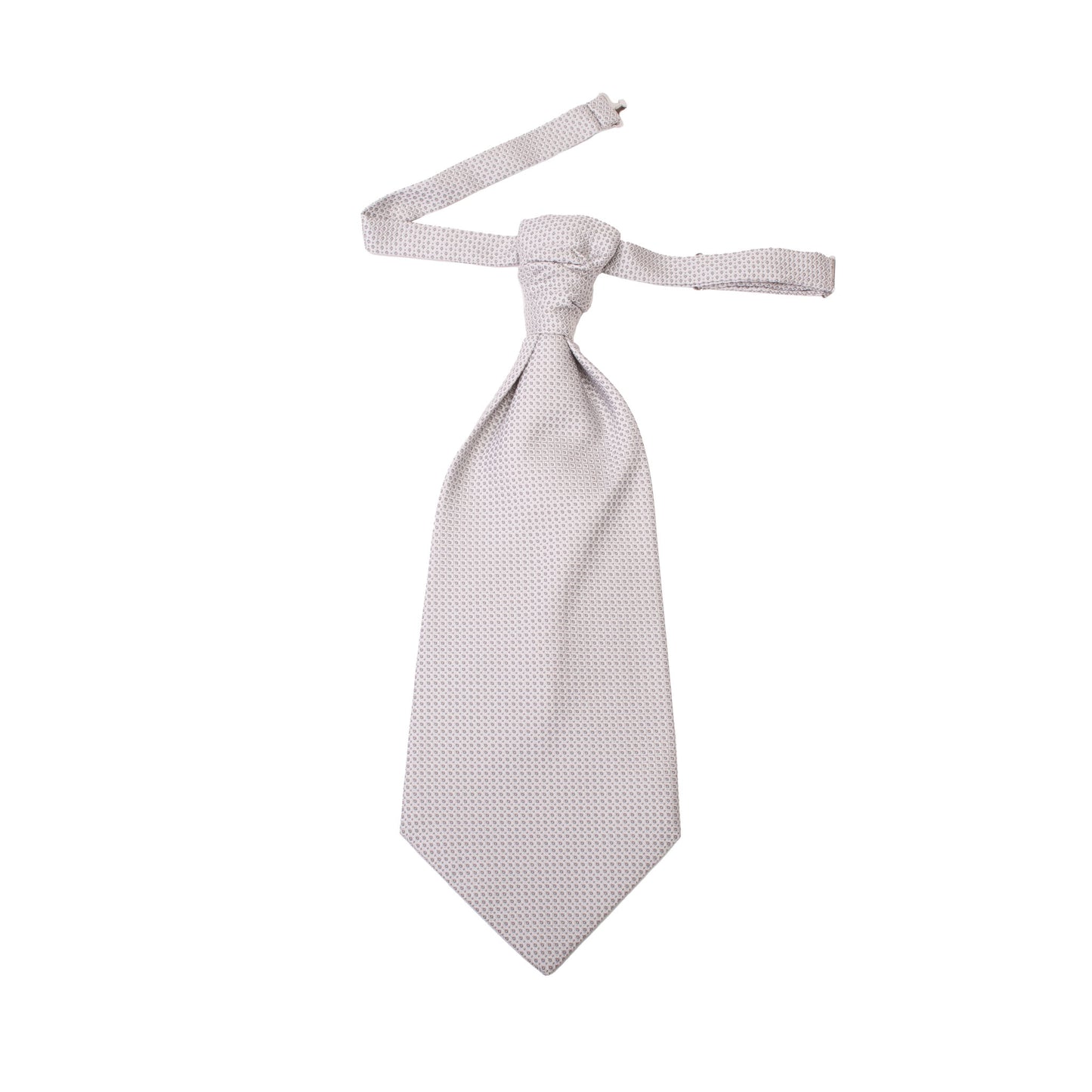 Pearl Grey Jacquard Silk Wedding Plastron