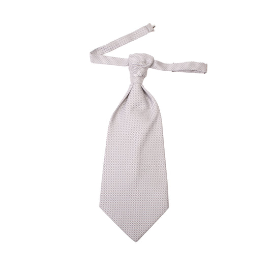 Pearl Grey Jacquard Silk Wedding Plastron
