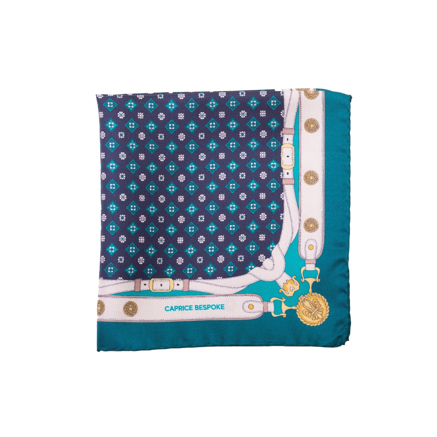 Green Pocket Square with Buckles
