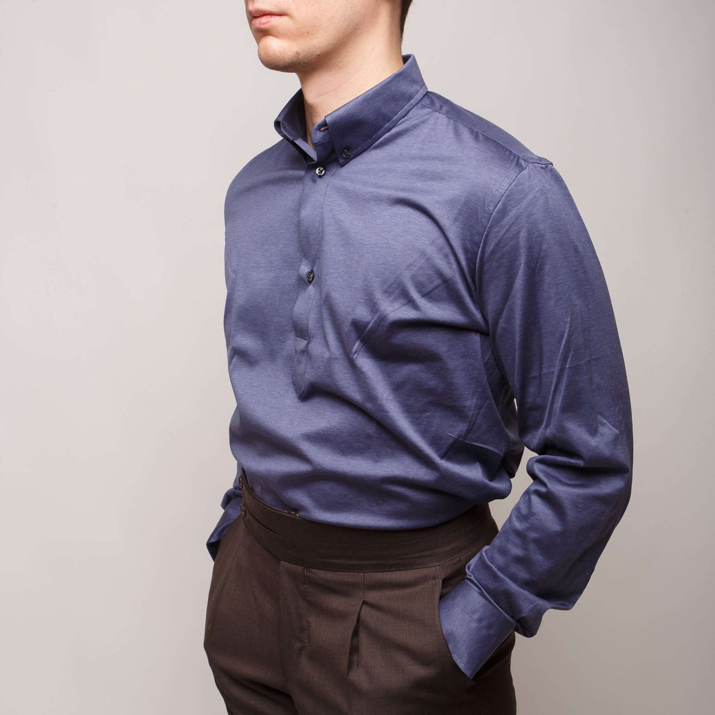 Long-Sleeved Polo Shirt, Double Twisted Fabric