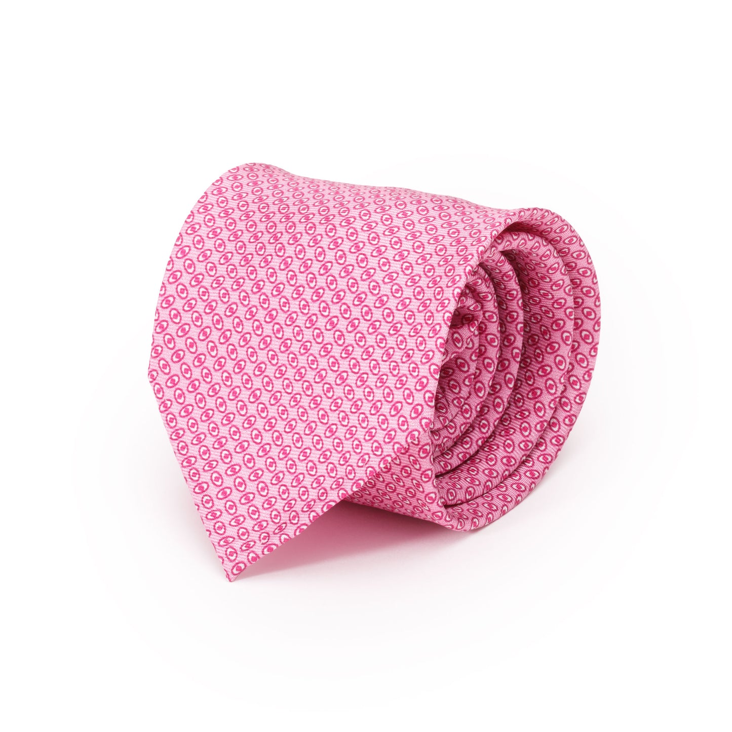 Pink Silk Tie with Small Oval Pattern
