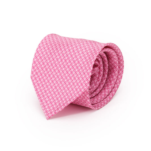 Pink Silk Tie with Small Oval Pattern