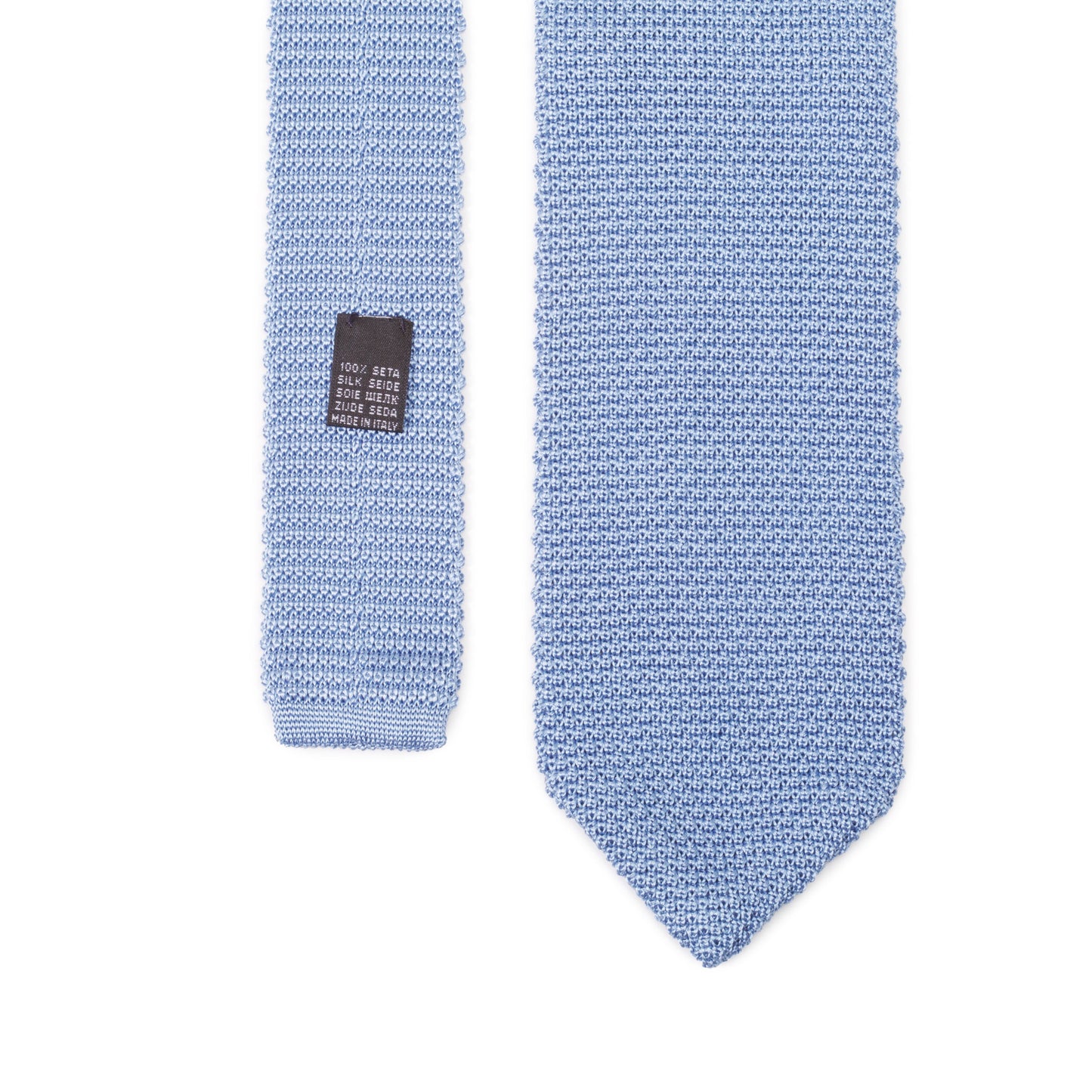 Light Blue Knitted Silk Tie