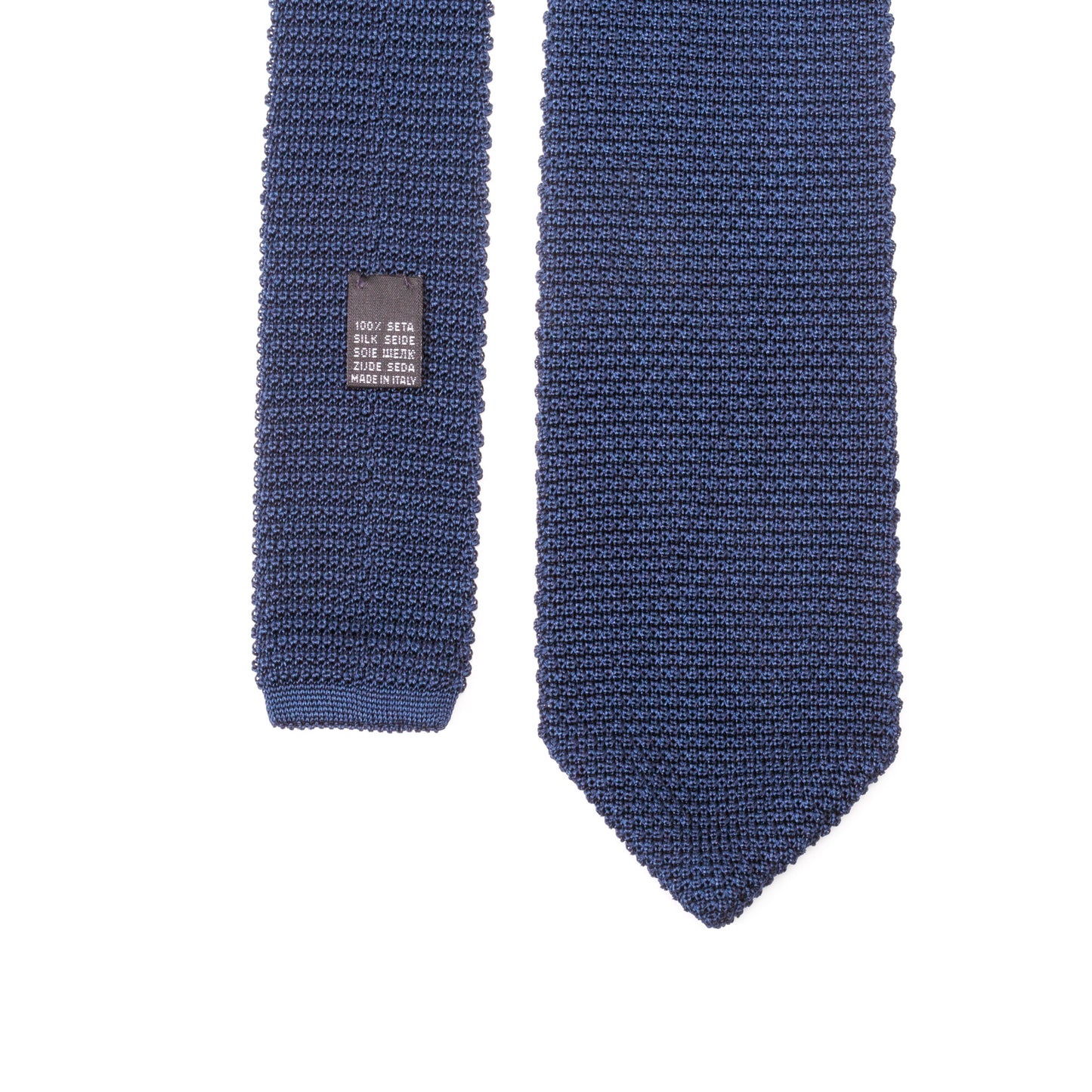 Navy Blue Knitted Silk Tie