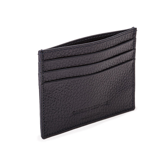 Card Holder in Blue Grained Calf Leather