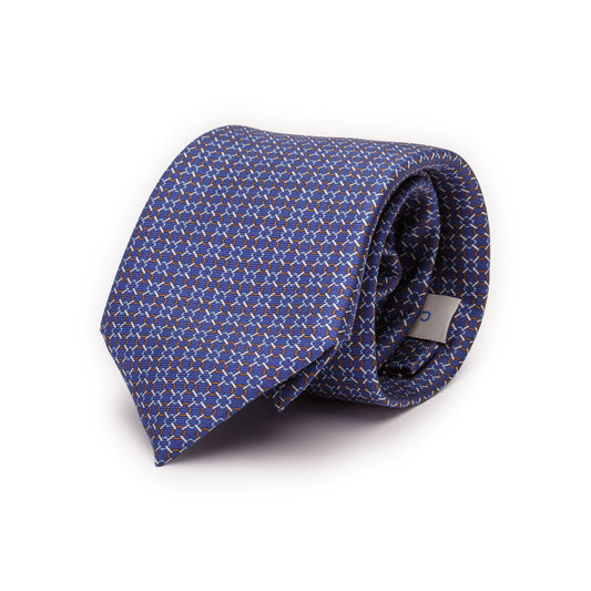 Blue Tie with Oval and Squared Hooks