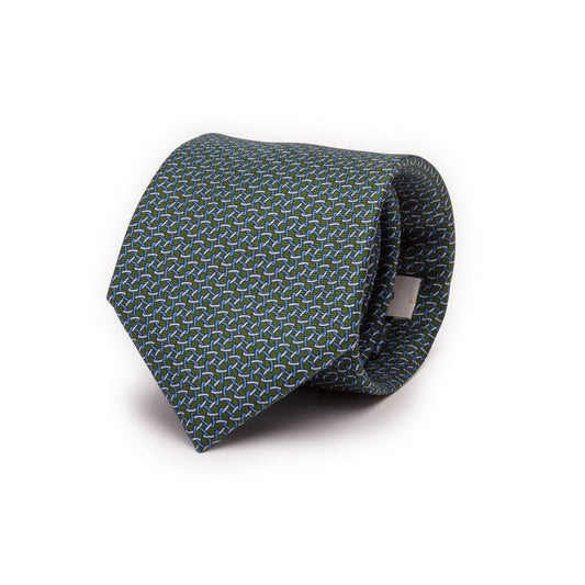 Dark Green Tie with Oval Hooks