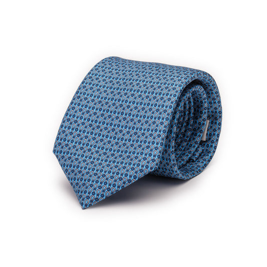 Light Blue Silk Tie with Little Loops