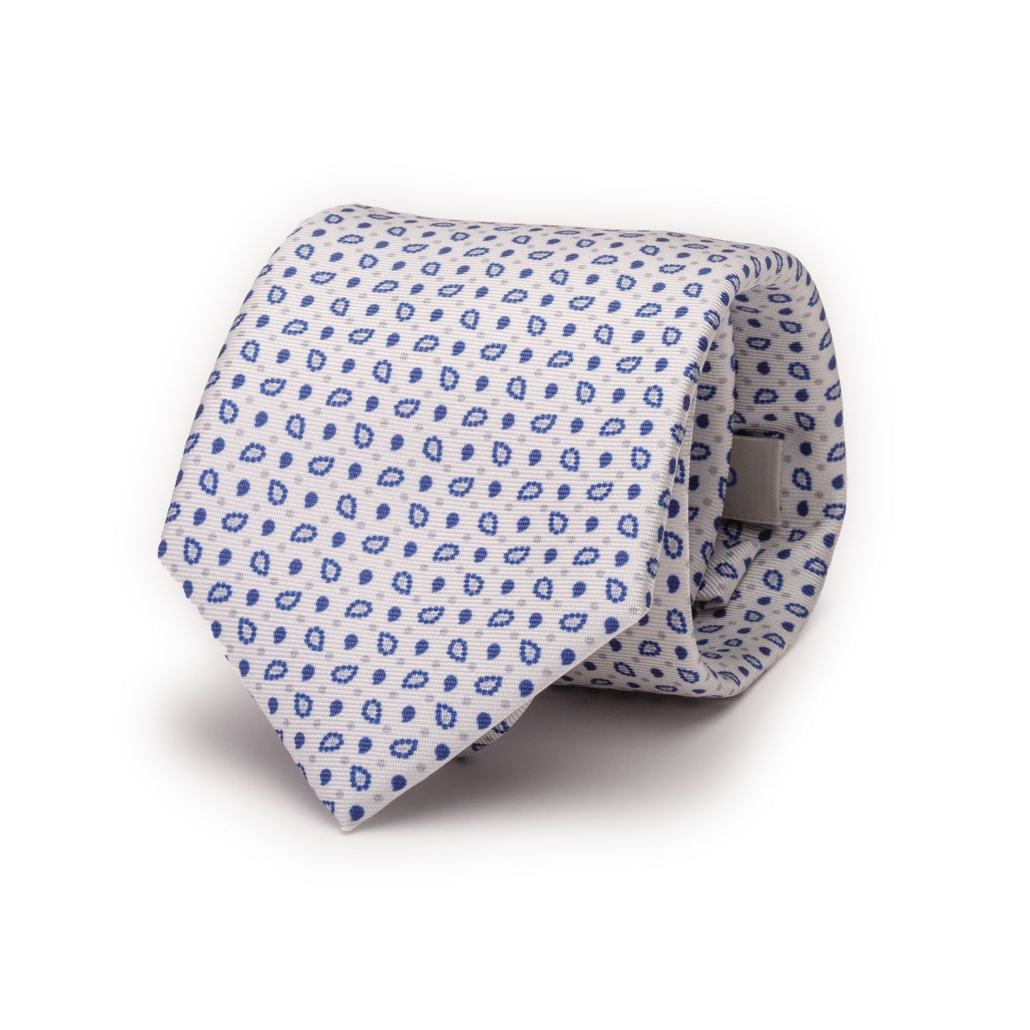 White Silk Tie with Paisley Pattern