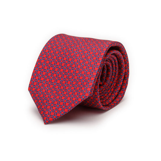 Red Silk Tie with Little Hooks