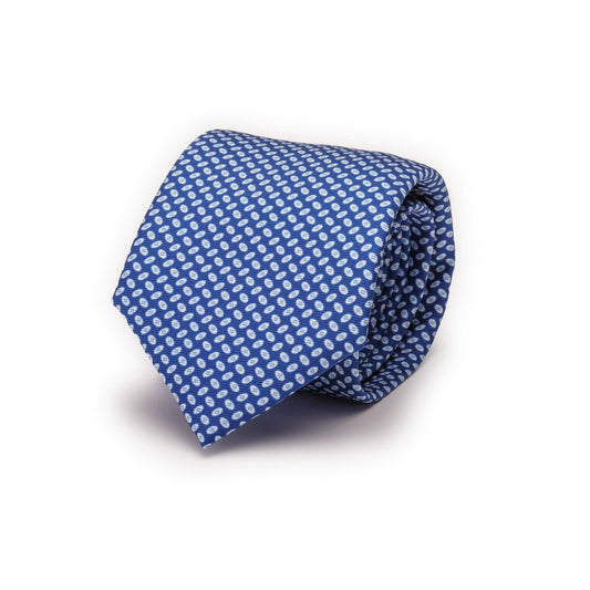 Cravatta in seta bianca con motivo Paisley