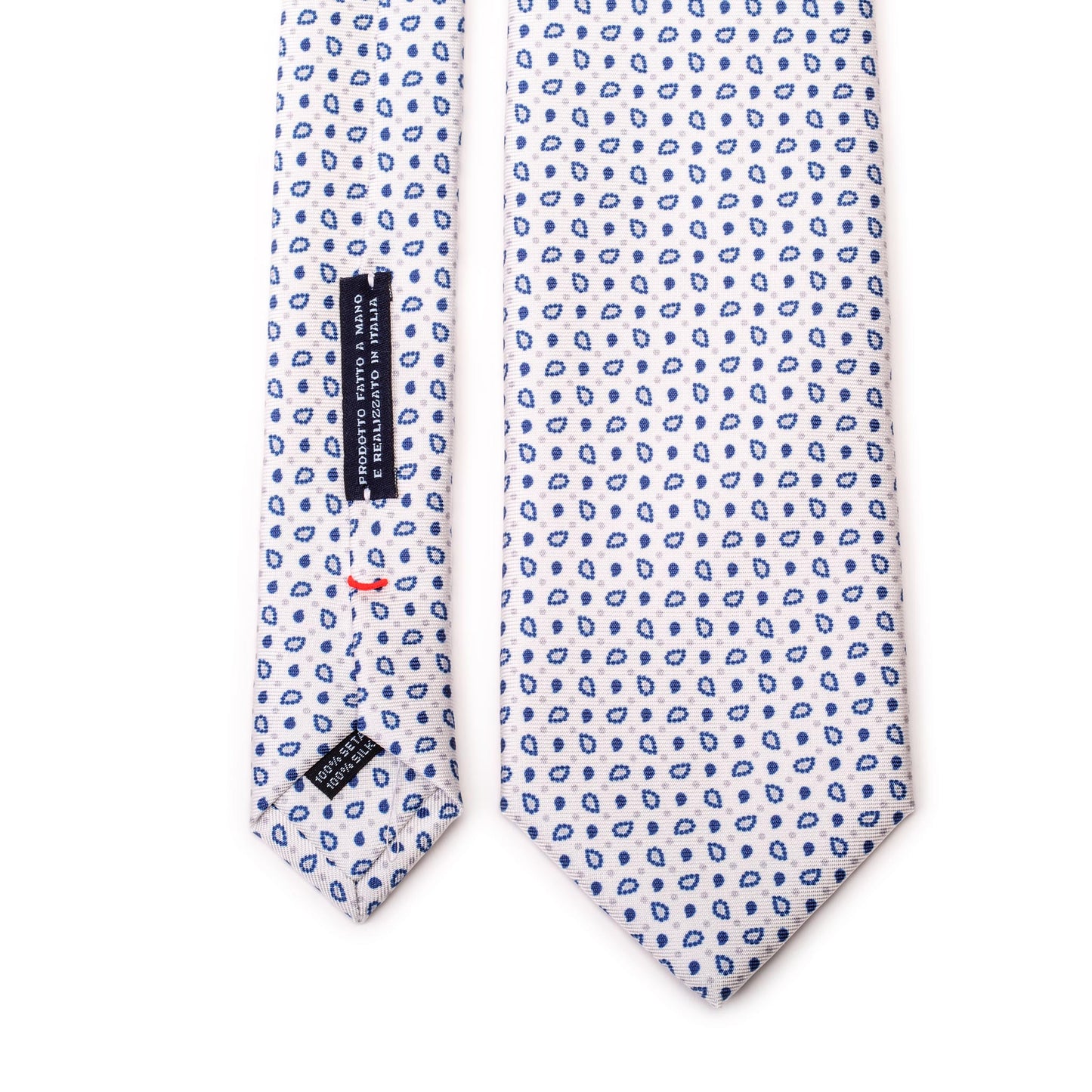 White Silk Tie with Paisley Pattern