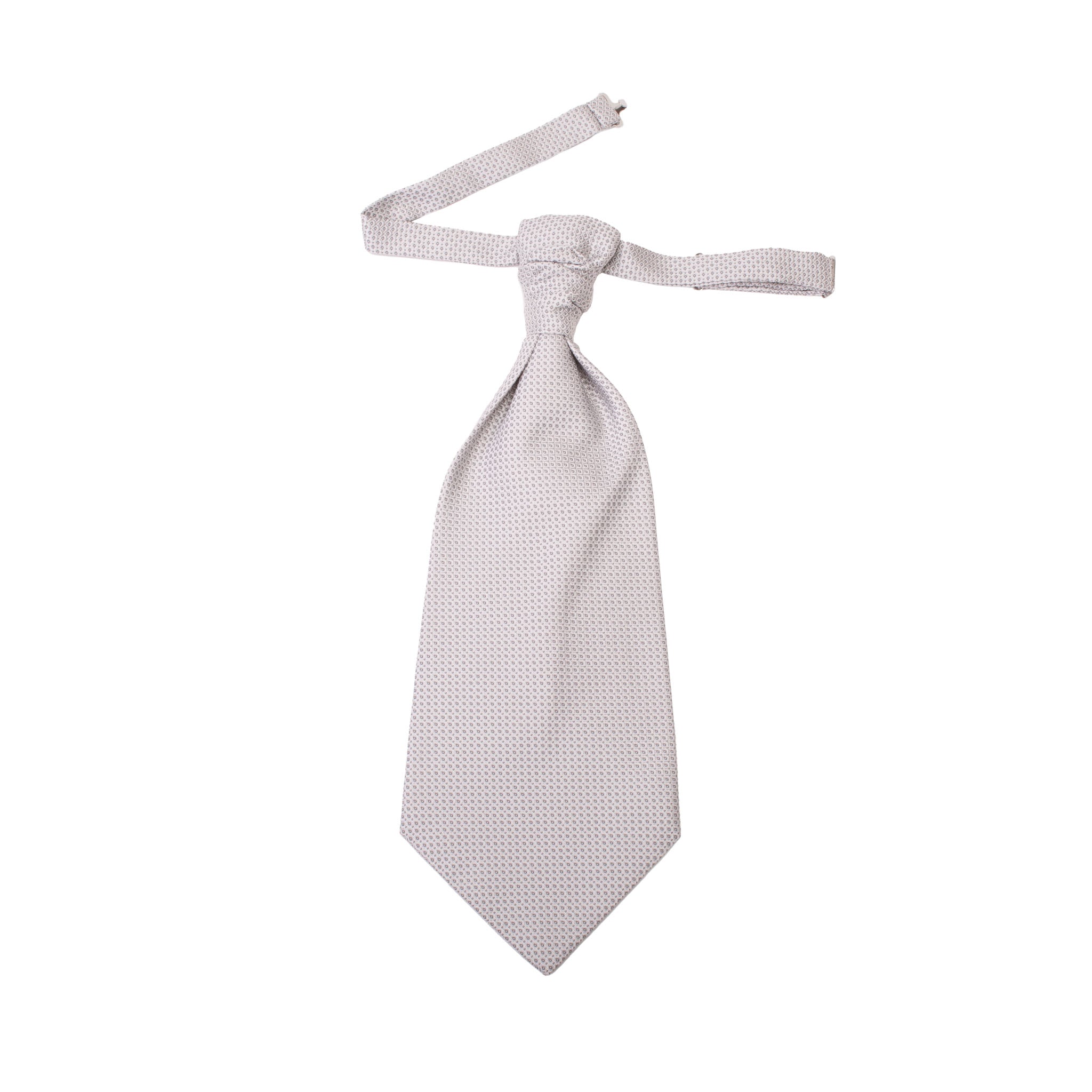 Plastron de mariage en soie jacquard gris perle