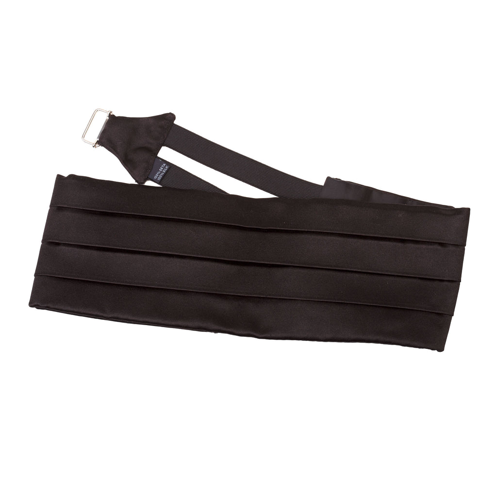 Black Silk Satin Cummerbund