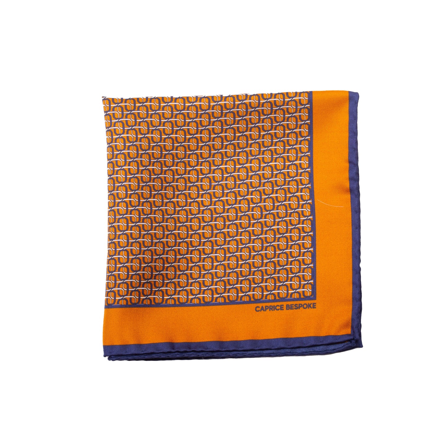 Double Chain Orange Pocket Square