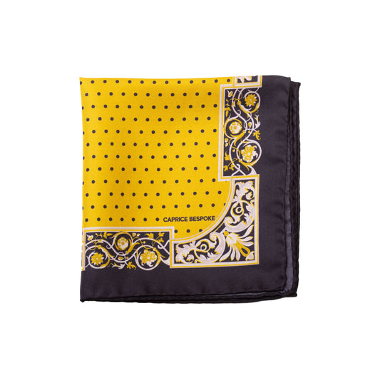 Fazzoletto da taschino giallo con pois neri