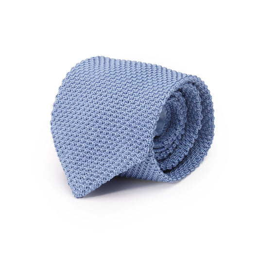 Light Blue Knitted Silk Tie