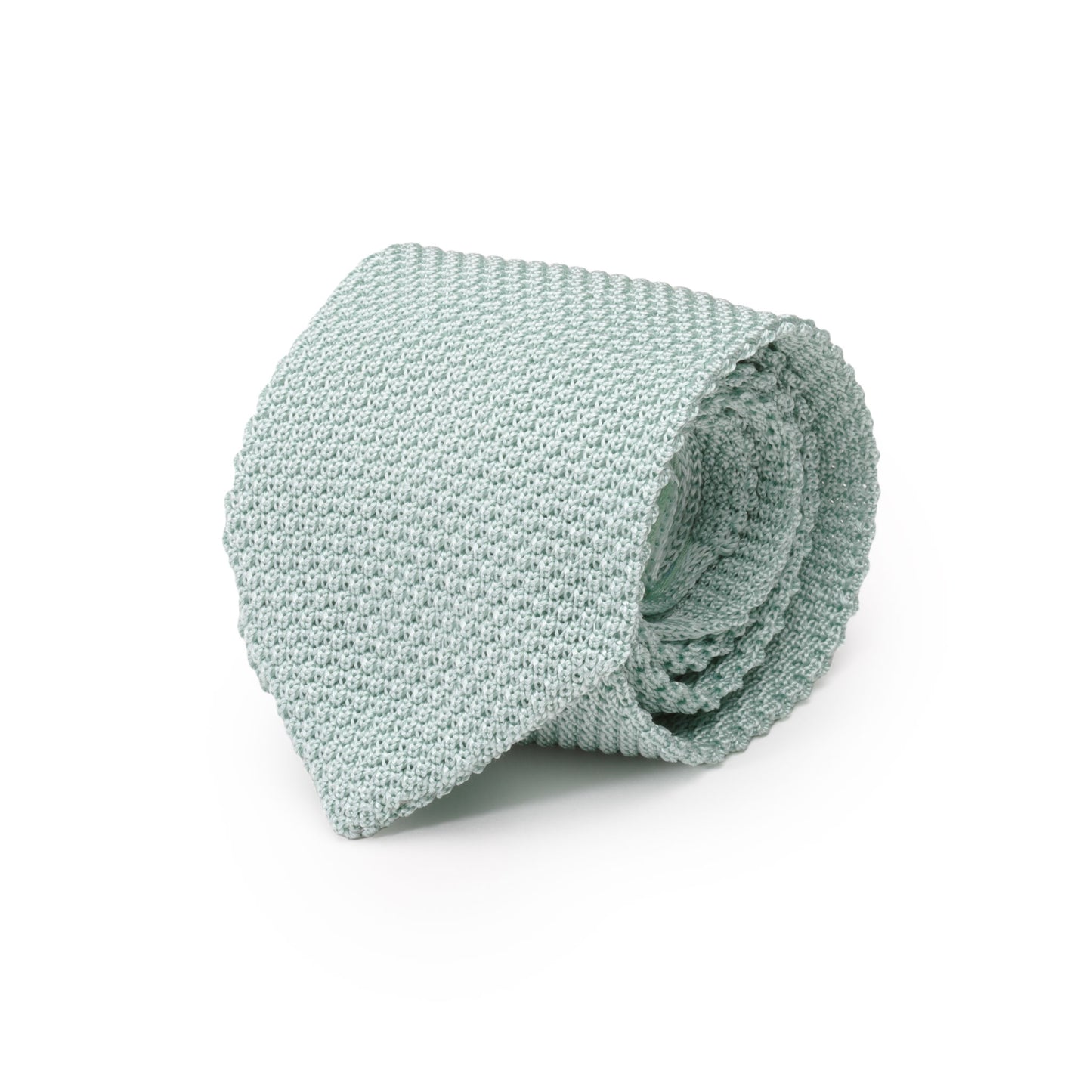 Cravate en soie tricotée turquoise