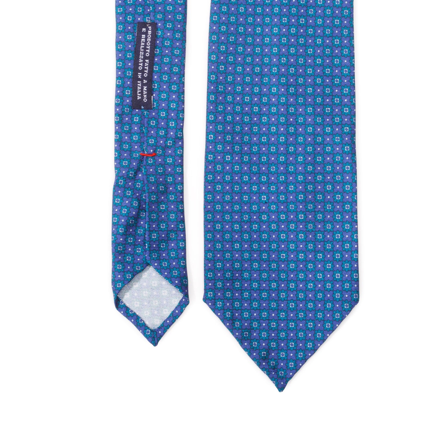 Cravatta in seta blu cobalto con astronave