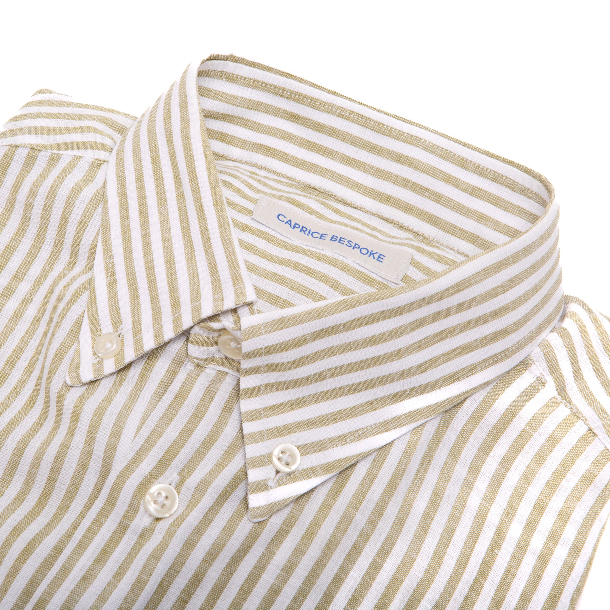 Cotton & Linen Shirt with Green Stripes