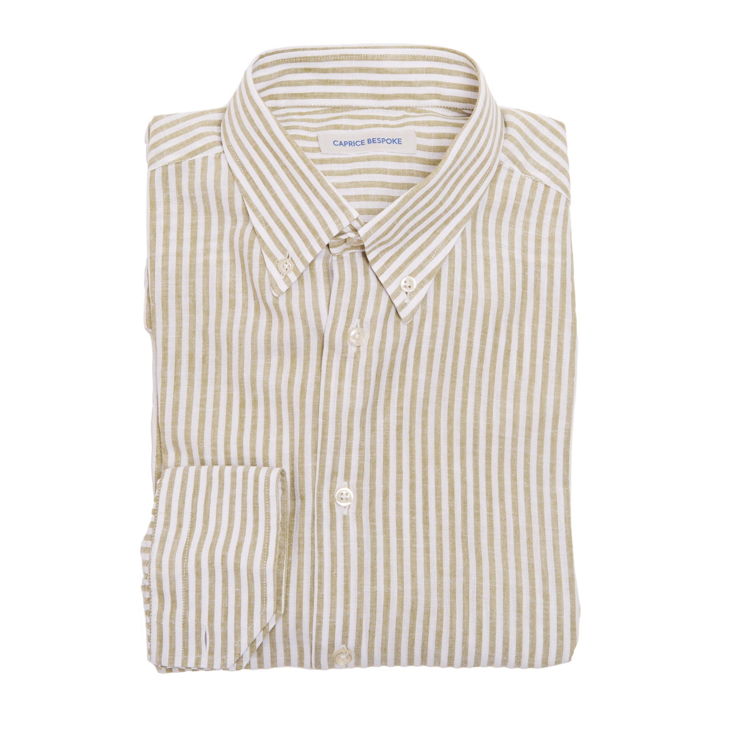 RIVIERA - Cotton & Linen Shirt with Green Stripes