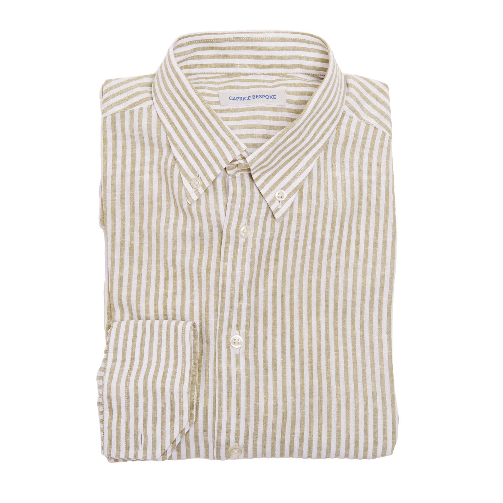 Cotton & Linen Shirt with Green Stripes